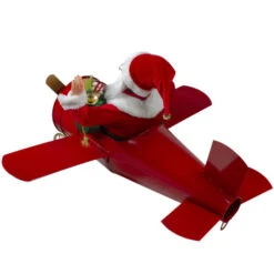 Northlight 32" Waving Santa Delivering Presents On A Plane Christmas Decoration -Christmas Decoration Store northlight tj27582 4 30080.1665610433