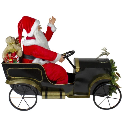 Northlight 33" Santa Delivering Presents In A Black And Gold Vintage Car Christmas Decoration 3 Northlight 33" Santa Delivering Presents In A Black And Gold Vintage Car Christmas Decoration - Image 3