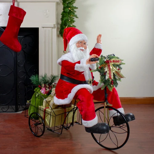 Northlight 32" Pre-Lit LED Animated And Musical Santa Claus Riding A Tricycle Christmas Figurine 2 Northlight 32" Pre-Lit LED Animated And Musical Santa Claus Riding A Tricycle Christmas Figurine - Image 2