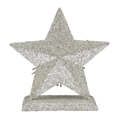 Northlight 8" Silver And Gold Glittered 5-Point Star Christmas Stocking Holder 4 Northlight 8" Silver And Gold Glittered 5-Point Star Christmas Stocking Holder - Image 4