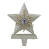 Northlight 8" Silver And Gold Glittered 5-Point Star Christmas Stocking Holder