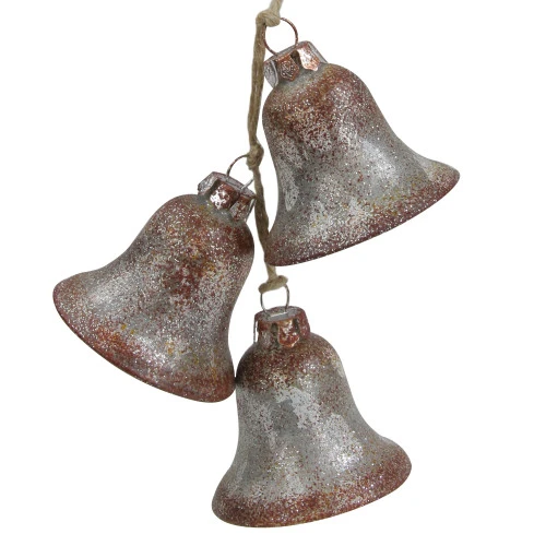 Northlight 5" Silver And Brown String Of Bells Glass Christmas Ornament 1 Northlight 5" Silver And Brown String Of Bells Glass Christmas Ornament