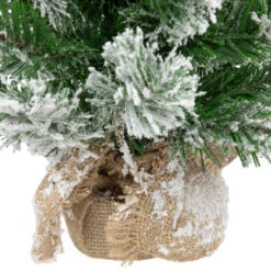 Northlight 22" Flocked Pine Full Artificial Christmas Tree In Burlap Base - Unlit -Christmas Decoration Store northlight v03955 4new 89745.1670057375