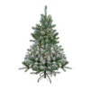 Northlight 4.5' Pre-Lit Full Flocked Natural Emerald Artificial Christmas Tree - Warm Clear Lights