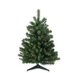 Northlight 3' Pre-Lit Full Canadian Pine Artificial Christmas Tree - Multicolor LED Lights