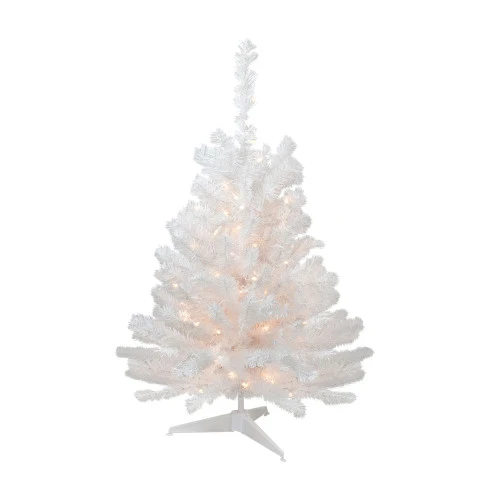 Northlight 3' Pre-Lit Snow White Artificial Christmas Tree, Clear Lights 1 Northlight 3' Pre-Lit Snow White Artificial Christmas Tree, Clear Lights