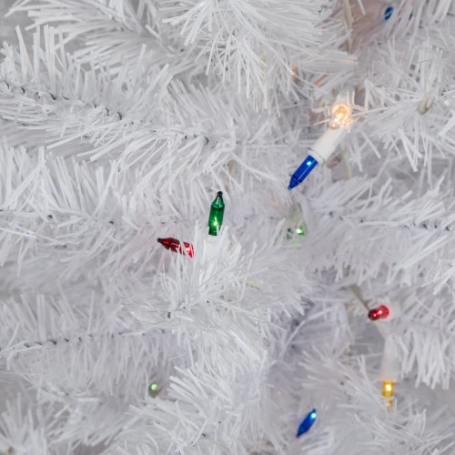 Northlight 3' Pre-Lit Snow White Artificial Christmas Tree, Multi Lights 4 Northlight 3' Pre-Lit Snow White Artificial Christmas Tree, Multi Lights - Image 4