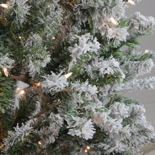 Northlight 6' Pre-Lit Medium Flocked Balsam Pine Artificial Christmas Tree - Clear Lights 2 Northlight 6' Pre-Lit Medium Flocked Balsam Pine Artificial Christmas Tree - Clear Lights - Image 2