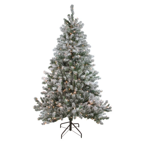 Northlight 6' Pre-Lit Medium Flocked Balsam Pine Artificial Christmas Tree - Clear Lights 1 Northlight 6' Pre-Lit Medium Flocked Balsam Pine Artificial Christmas Tree - Clear Lights