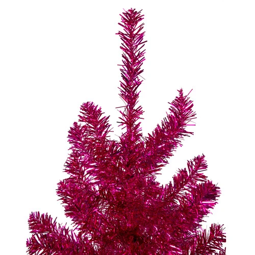 Northlight 6' Metallic Pink Tinsel Artificial Christmas Tree - Unlit 4 Northlight 6' Metallic Pink Tinsel Artificial Christmas Tree - Unlit - Image 4