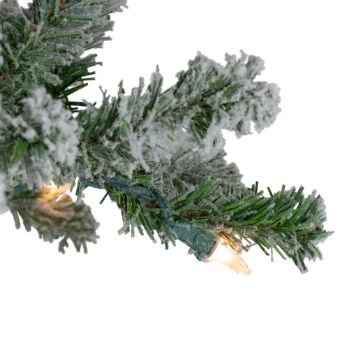 Northlight Set Of 3 Pre-Lit Slim Flocked Alpine Artificial Christmas Trees 5' - Clear Lights 2 Northlight Set Of 3 Pre-Lit Slim Flocked Alpine Artificial Christmas Trees 5' - Clear Lights - Image 2