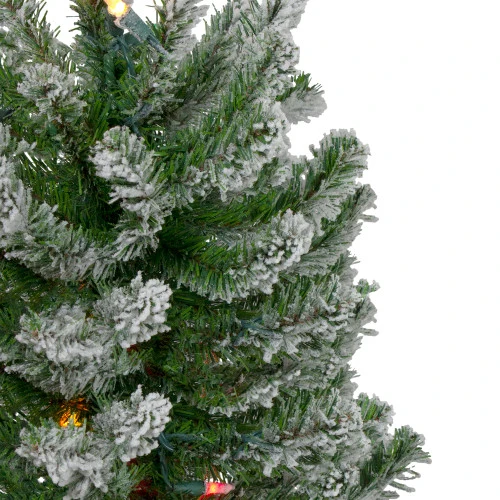 Northlight 6' Pre-Lit Flocked Alpine Artificial Christmas Tree - Multi Lights 4 Northlight 6' Pre-Lit Flocked Alpine Artificial Christmas Tree - Multi Lights - Image 4