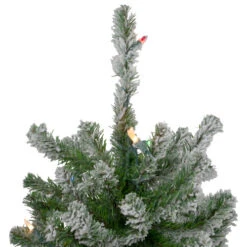 Northlight Set Of 3 Pre-Lit Slim Flocked Alpine Artificial Christmas Trees 6' - Multicolor Lights -Christmas Decoration Store northlight v27442 3updated 39887.1665696781