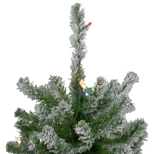 Northlight 6' Pre-Lit Flocked Alpine Artificial Christmas Tree - Multi Lights 5 Northlight 6' Pre-Lit Flocked Alpine Artificial Christmas Tree - Multi Lights - Image 5