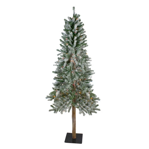 Northlight 6' Pre-Lit Flocked Alpine Artificial Christmas Tree - Multi Lights 1 Northlight 6' Pre-Lit Flocked Alpine Artificial Christmas Tree - Multi Lights