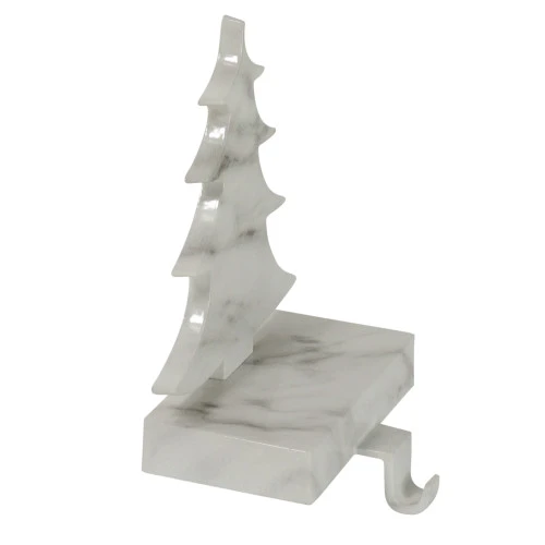 Northlight 8" White And Black Marbled Christmas Tree Stocking Holder 2 Northlight 8" White And Black Marbled Christmas Tree Stocking Holder - Image 2