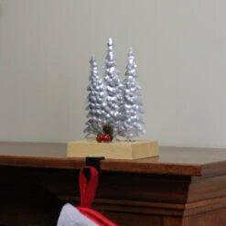 Northlight 8.5" Silver And Red Wooden Christmas Trees Stocking Holder 5 Northlight 8.5" Silver And Red Wooden Christmas Trees Stocking Holder -Christmas Decoration Store northlight wy15241 3 37917.1587643979