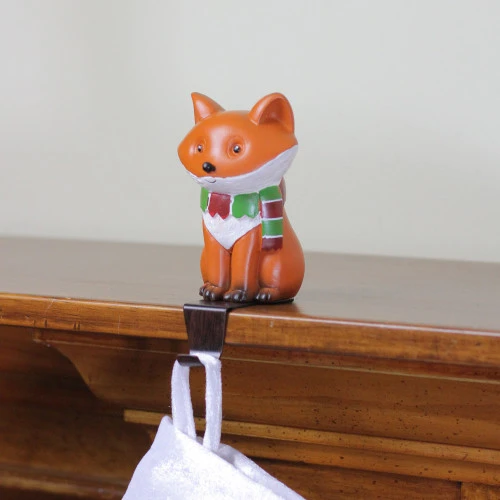 Northlight 9" Standing Fox Wearing A Striped Scarf Christmas Stocking Holder 3 Northlight 9" Standing Fox Wearing A Striped Scarf Christmas Stocking Holder - Image 3