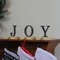 Northlight Set Of 3 Metal And Wood “JOY” Weighted Christmas Stocking Holder 6“ -Christmas Decoration Store northlight wy15248 3 77958.1587644143