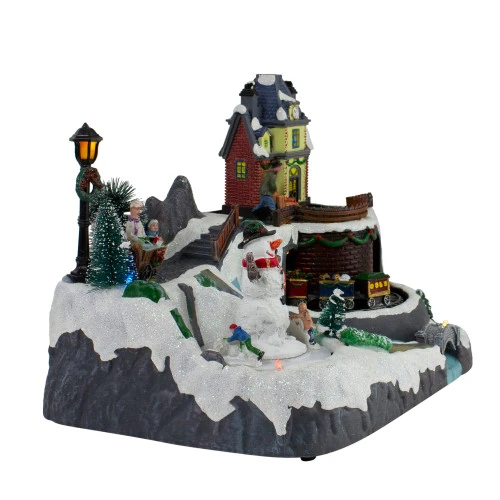 Northlight 10" LED Lighted Animated Train Christmas Village 4 Northlight 10" LED Lighted Animated Train Christmas Village - Image 4