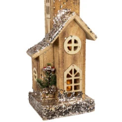 Northlight 23.5" LED Lighted Natural Wood Church With Tower Christmas Decoration -Christmas Decoration Store northlight y02940 5new 00422.1671267763