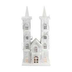 Northlight 15.75" White Pre-Lit LED Snowy Double Tower Church Christmas Decor 5 Northlight 15.75" White Pre-Lit LED Snowy Double Tower Church Christmas Decor -Christmas Decoration Store northlight y02954 3 04107.1602122187