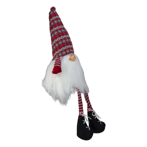 Northlight 23" Red And Gray Striped Christmas Santa Gnome With Dangling Legs 4 Northlight 23" Red And Gray Striped Christmas Santa Gnome With Dangling Legs - Image 4