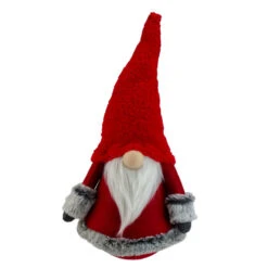 Northlight 17" Red And Gray Tumbling Santa Gnome With White Beard Christmas Figure