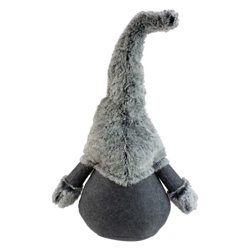 Northlight 20" Gray Sitting Tabletop Christmas Gnome With Faux Fur Hat 4 Northlight 20" Gray Sitting Tabletop Christmas Gnome With Faux Fur Hat - Image 4