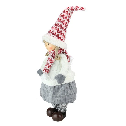 Northlight 24" White And Gray Young Girl Gnome Christmas Tabletop Decor 2 Northlight 24" White And Gray Young Girl Gnome Christmas Tabletop Decor - Image 2