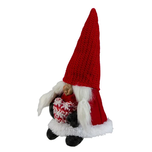 Northlight 13.5" Red And Gray Smiling Woman Christmas Gnome Tabletop Figure 3 Northlight 13.5" Red And Gray Smiling Woman Christmas Gnome Tabletop Figure - Image 3