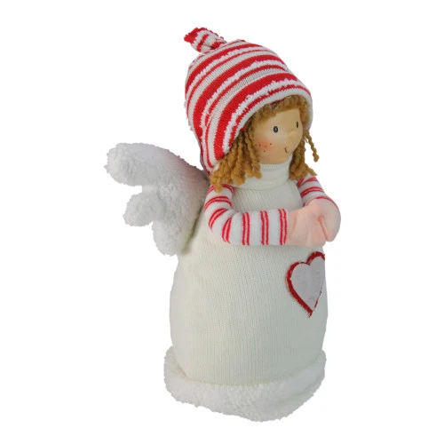 Northlight 10.5" White And Red Angel Boy With Heart Christmas Tabletop Figurine 2 Northlight 10.5" White And Red Angel Boy With Heart Christmas Tabletop Figurine - Image 2