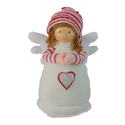 Northlight 10.5" White And Red Angel Boy With Heart Christmas Tabletop Figurine 1 Northlight 10.5" White And Red Angel Boy With Heart Christmas Tabletop Figurine