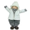 Northlight 12" White And Gray Joyful Standing Boy Christmas Tabletop Figurine
