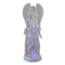 Northlight 11.5" LED Lighted Color Changing Angel With Trumpet Christmas Glitterdome - 32913142