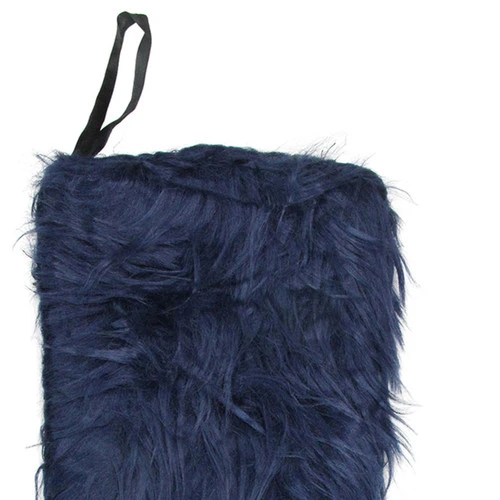 Northlight 17.5" Navy Blue Solid Soft Plush Christmas Stocking 3 Northlight 17.5" Navy Blue Solid Soft Plush Christmas Stocking - Image 3