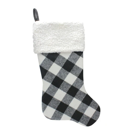 Northlight 23" Black And White Rustic Checkered Christmas Stocking 1 Northlight 23" Black And White Rustic Checkered Christmas Stocking