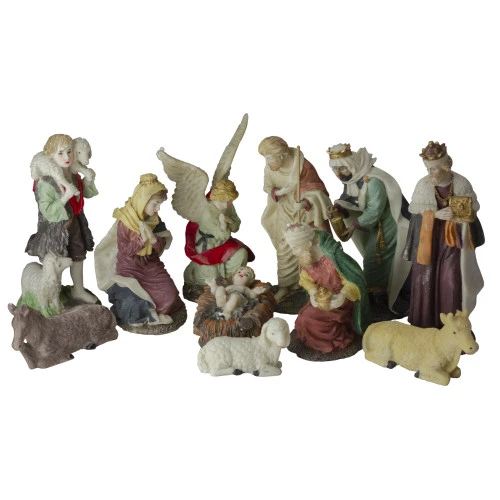 Northlight Set Of 11 Christmas Nativity Resin Figurines, 8" 1 Northlight Set Of 11 Christmas Nativity Resin Figurines, 8"