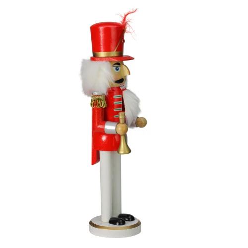 Northlight 14" Red And White Wooden Christmas Nutcracker With Horn 2 Northlight 14" Red And White Wooden Christmas Nutcracker With Horn - Image 2