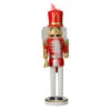 Northlight 14" Red And White Wooden Christmas Nutcracker With Horn