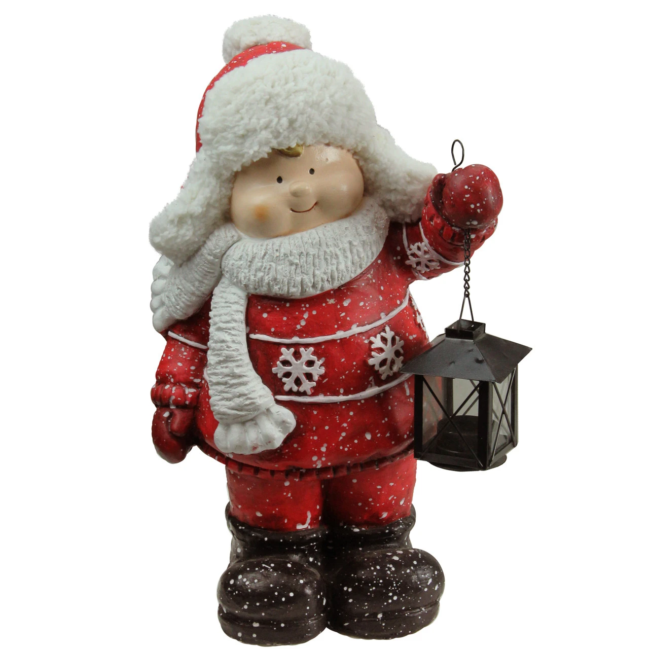 Northlight 16.50" Red And White Boy Holding Tealight Lantern Christmas Tabletop Figure 1 Northlight 16.50" Red And White Boy Holding Tealight Lantern Christmas Tabletop Figure