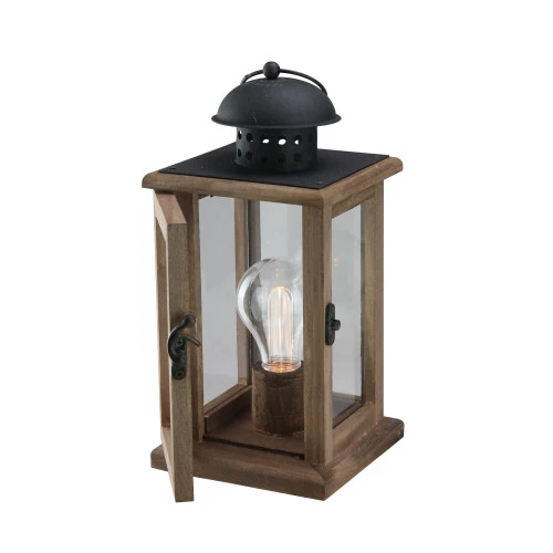 10" Brown And Black LED Lighted Square Hanging Indoor Lantern 3 10" Brown And Black LED Lighted Square Hanging Indoor Lantern - Image 3