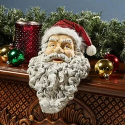14" Santa Stocking Mantel Holder -Christmas Decoration Store oldsanta 2 09248.1587642896