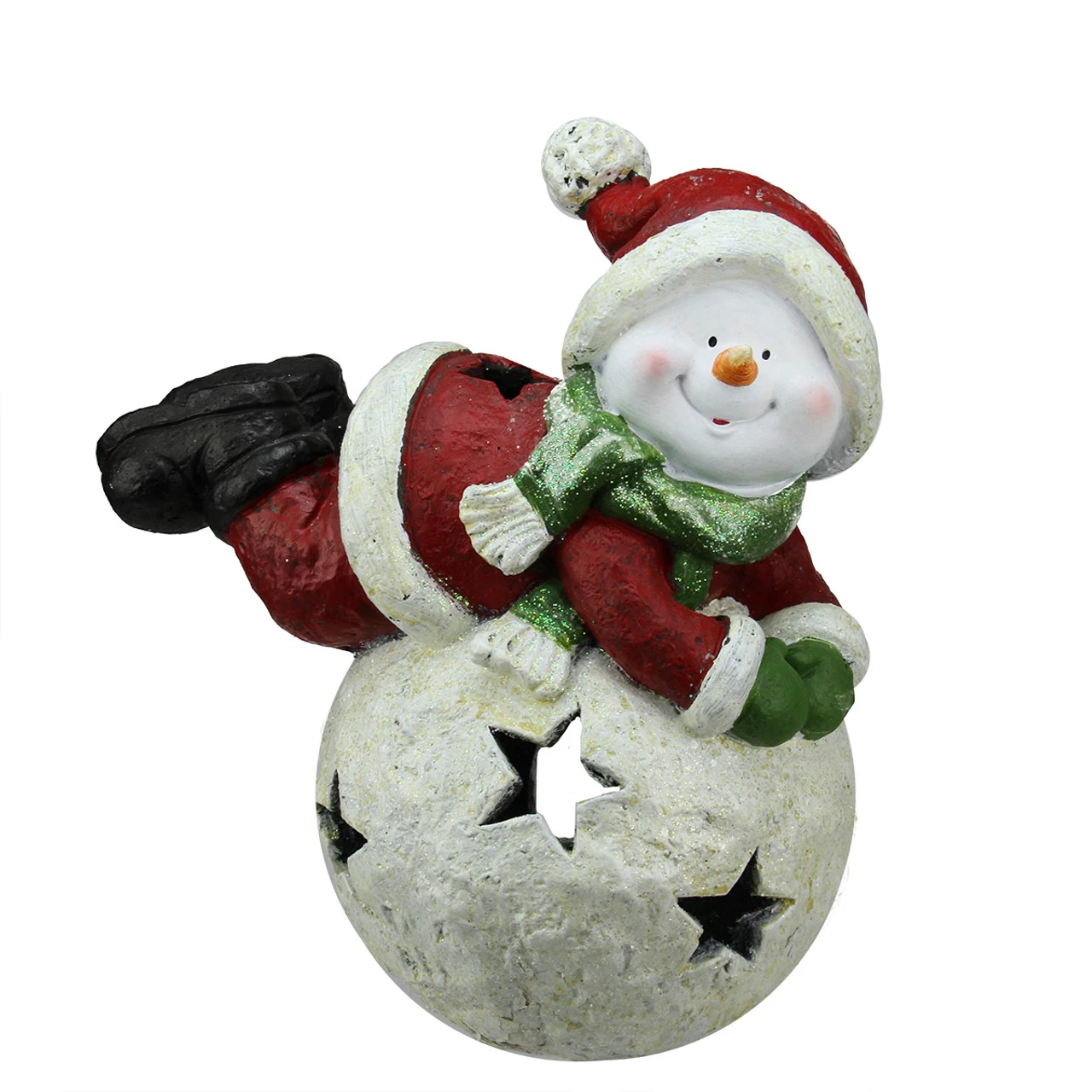 Northlight 15" Red And Green Snowman On Snowball Christmas Tea Light Candle Holder 1 Northlight 15" Red And Green Snowman On Snowball Christmas Tea Light Candle Holder