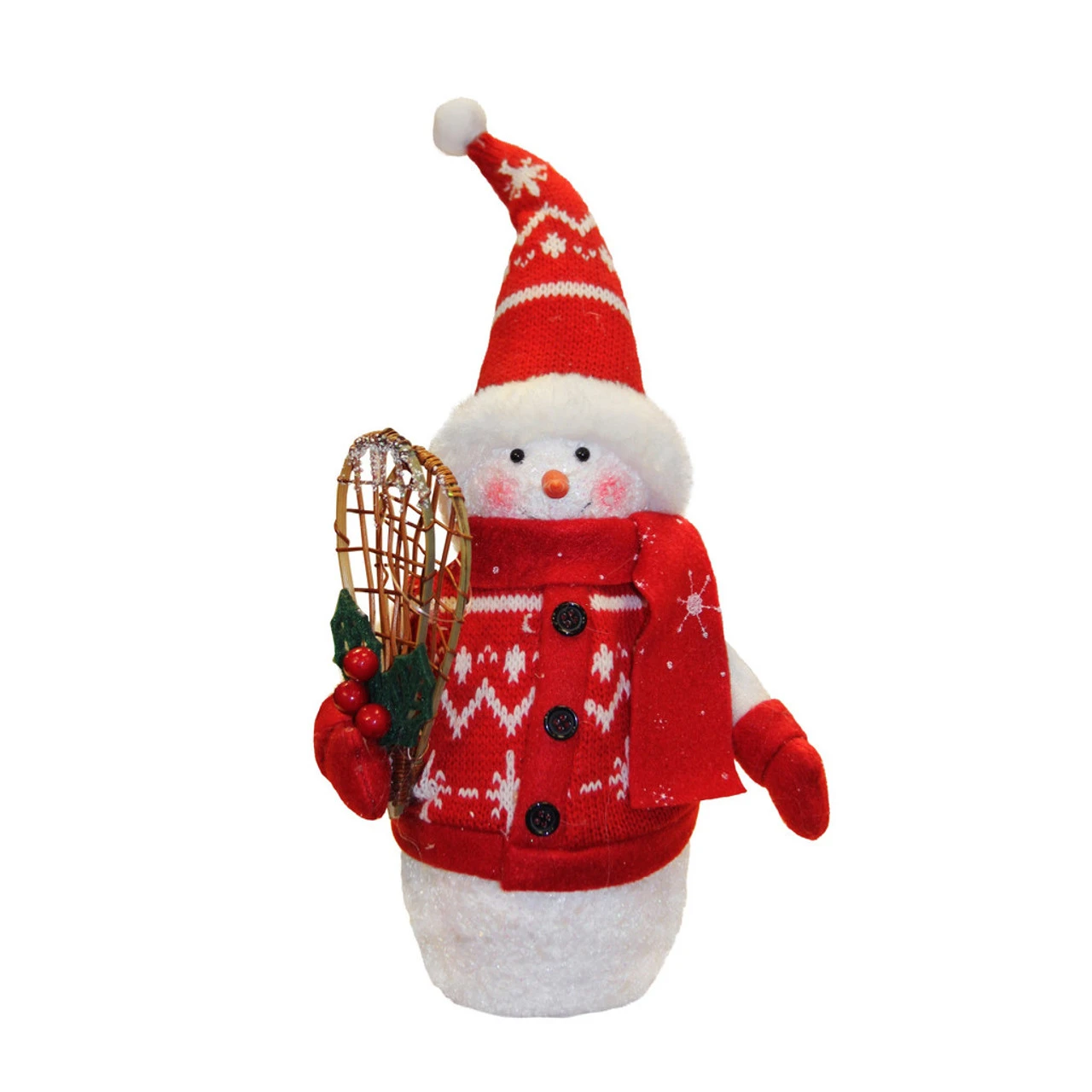 Northlight 10" Red And White Sparkling Snowman With Snowshoes Christmas Decoration - 31730673 1 Northlight 10" Red And White Sparkling Snowman With Snowshoes Christmas Decoration - 31730673