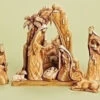 Roman 9-Piece Gold Carved Inspirational Religious Nativity Scene Christmas Tabletop Decor 12"
