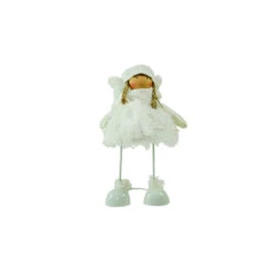 Northlight 24" Snowy Woodlands Plush White Angel Bobble Girl Christmas Figure