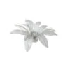 13" White Glittered Poinsettia Christmas Votive Candle Holder