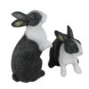 Set Of 2 Black And White Bunny Rabbit Figures Table Top Easter Spring Decorations 10"