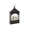 11" Black And White Musical Lighted Snowman Caroler Water Lantern